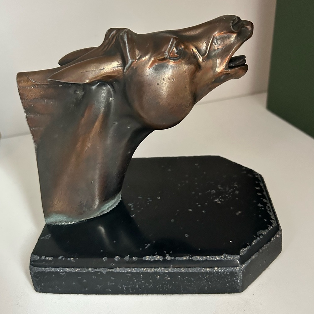 Mid-Century Bronze Horse Head Bookend - Picture 3 of 10